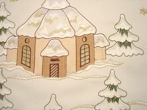 German Village Church Christmas Star Table Topper Doily – alternate view of the German handcrafted gift