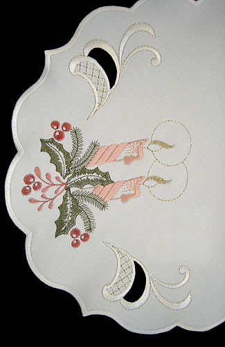 Glowing Christmas Candles German Linen Oval