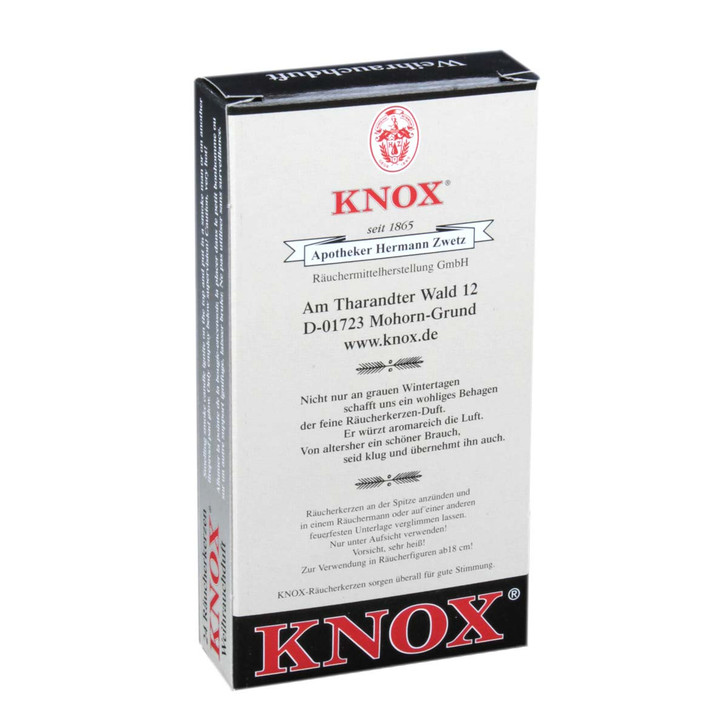 KNOX Myrrh German Incense Cones – alternate view of the German Christmas smoker