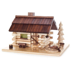 Forest Log Cabin Dog German Smoker SMD146X1695