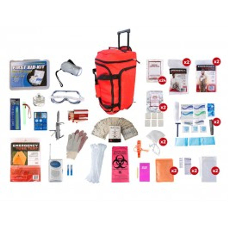 1 Person Elite Survival Kit (72+ HOURS) RED Wheel Bag