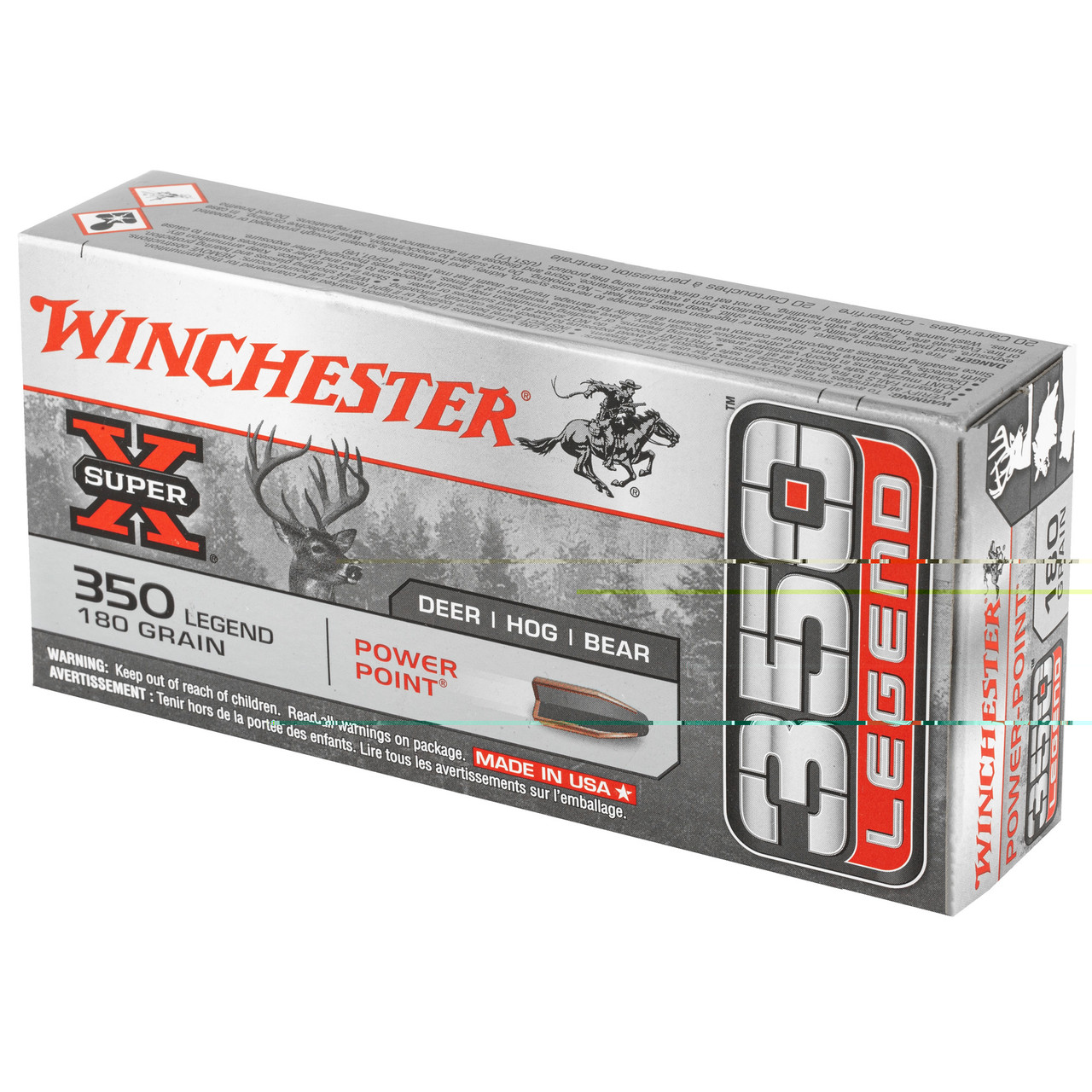 WINCHESTER AMMUNITION 350 LEGEND - 180 GR - POWER POINT - 20 RDS/BOX
