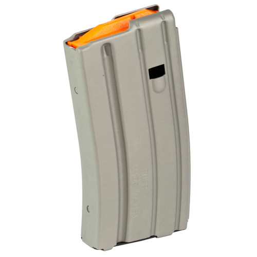 DURAMAG AR-15 - 556 NATO - 10/20 ROUND MAGAZINE - ALUMINUM W/ORANGE FOLLOWER - GRAY DURAMAG AR-15 - 556 NATO - 10/20 ROUND MAGAZINE - ALUMINUM W/ORANGE FOLLOWER - GRAY