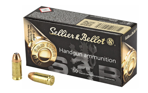 SELLIER & BELLOT - 9MM - 124 GR - JHP - 50 RDS/BOX - RPLSB9372RA SELLIER & BELLOT - 9MM - 124 GR - JHP - 50 RDS/BOX - RPLSB9372RA