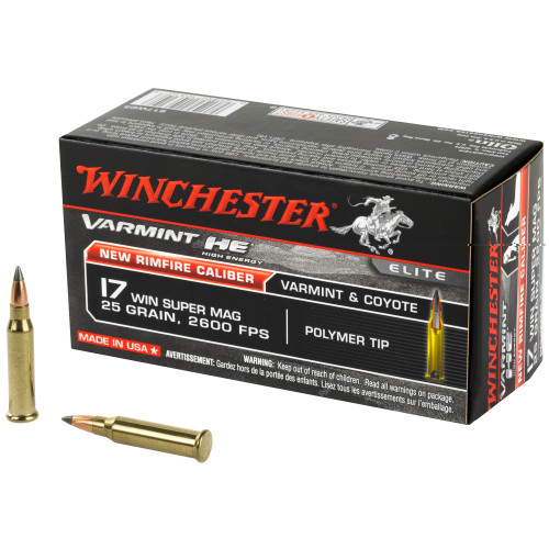WINCHESTER - 17 WSM - 25 GR - PT - 50 RDS/BOX WINCHESTER - 17 WSM - 25 GR - PT - 50 RDS/BOX