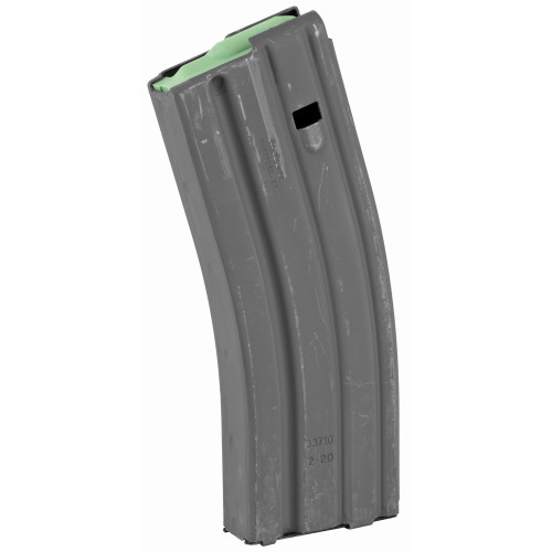 COLT AR-15 MAGAZINE - 223 REM / 5.56 NATO - 10 ROUND CAPACITY - 30 ROUND BODY - ALUMINUM - GRAY - W/GREEN FOLLOWER