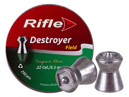 RIFLE SPORT & FIELD DESTROYER - .22 CAL - POINTED HOLLOW-POINT - 16.66 GR - 250/tin RIFLE SPORT & FIELD DESTROYER - .22 CAL - POINTED HOLLOW-POINT - 16.66 GR - 250/tin