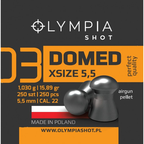 OLYMPIA SHOT - .22 CAL - ROUND - 15.89 GR - 250/tin OLYMPIA SHOT - .22 CAL - ROUND - 15.89 GR - 250/tin