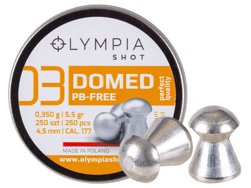 OLYMPIA SHOT LEAD FREE - .177 CAL - ROUND - 5.5 GR - 250/tin OLYMPIA SHOT LEAD FREE - .177 CAL - ROUND - 5.5 GR - 250/tin