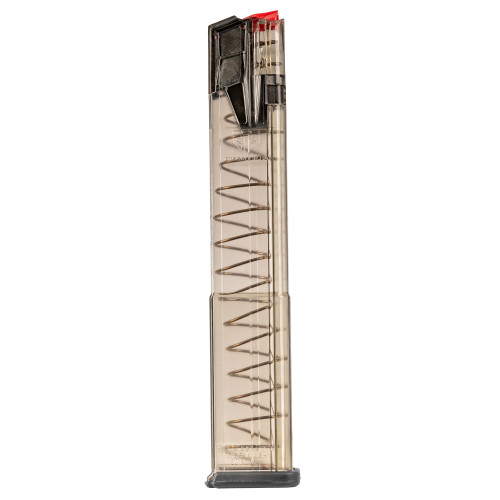 ETS OMEGA FOR GLOCK 17/19 MAGAZINE - 9MM - 10 ROUND CAPACITY - 30 ROUND BODY - HYBRID - CLEAR