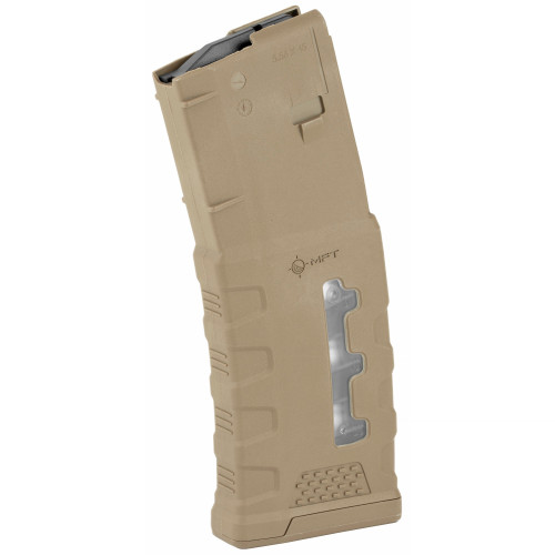 MFT EXTREME DUTY AR-15 WINDOW MAGAZINE - 556 NATO/223 REM - 10 ROUND CAPACITY - 30 ROUND BODY - POLYMER - TAN