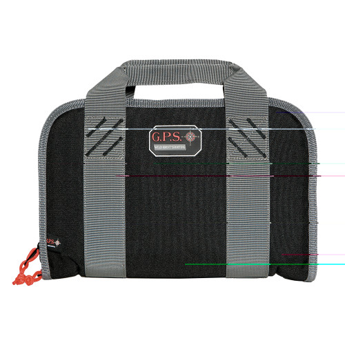 GPS Double Pistol Case Black with quilted lining and lockable zipper pulls