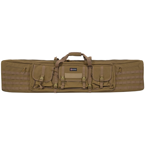 GPS Double Rifle Case 55 Inch FDE tan padded storage bag