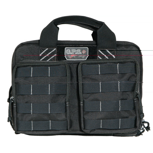 GPS Tac Quad Range Bag Black with MOLLE webbing and padded handgun pouches