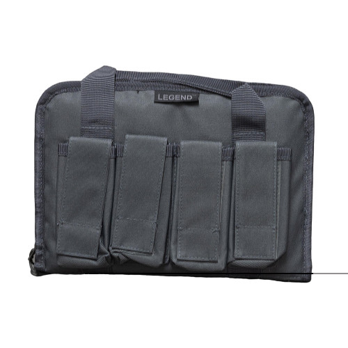 Legend Pegasus Tactical Pistol Case in gray holding two full-size pistols