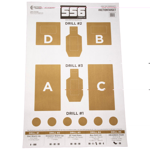 Action Target 5.56 Training Lab Crime Targets 100-Pack bulk shooting range paper