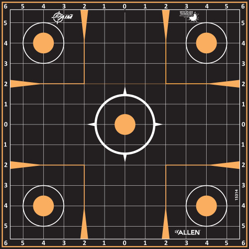 Allen Company EZ Aim 12x12 Sight-In Shooting Targets 5-Pack for rifle and pistol practice