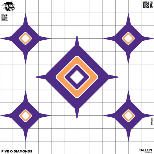 Allen Company EZ Aim 12x12 Dialing In Paper Targets 9-Pack for precision shooting practice