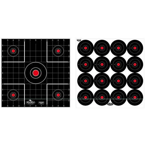 Birchwood Casey Dirty Bird Combo Shooting Targets 12-Pack fluorescent splatter design