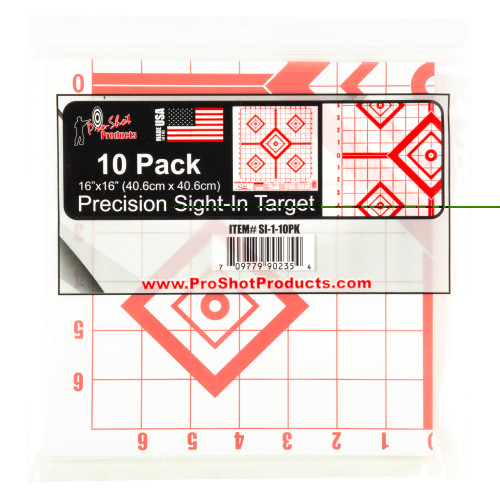 Pro-Shot Products 16x16 Red Sight-In Targets 10-Pack front view