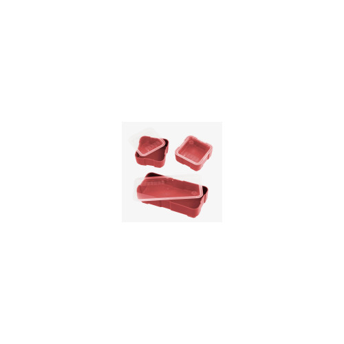 Magpul DAKA Grid Organizer Bins 2x2 and 2x4 in red modular storage set
