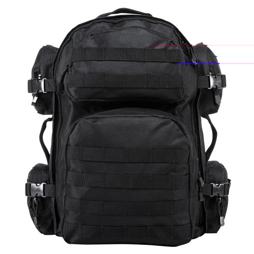 NcStar VISM Tactical MOLLE Backpack in black, front view