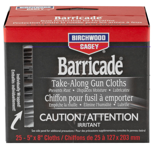 Birchwood Casey Barricade Gun Protection Wipes 25-Pack front packaging
