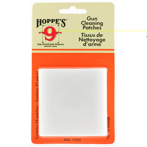 Hoppe's 12/16 Gauge Cotton Cleaning Patches 25-Pack for shotgun bore cleaning