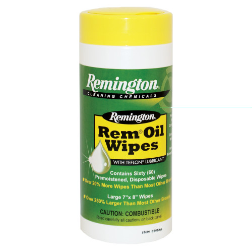 Remington Gun Cleaning Oil Wipes 7x8 inch rust protection for firearms