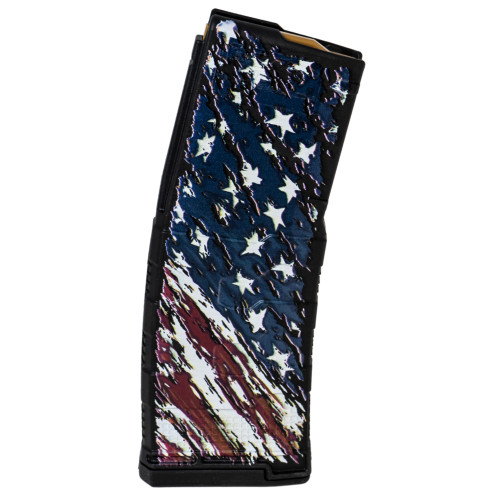AMEND 2 AR-15 MAGAZINE - .223 REM / 5.56 NATO - 10 ROUND CAPACITY - 30 ROUND BODY - RED WHITE BLUE FLAG