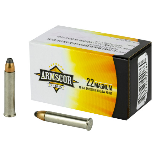 ARMSCOR - 22 WMR - 40 GR - JHP - 50 RDS / BOX ARMSCOR - 22 WMR - 40 GR - JHP - 50 RDS / BOX
