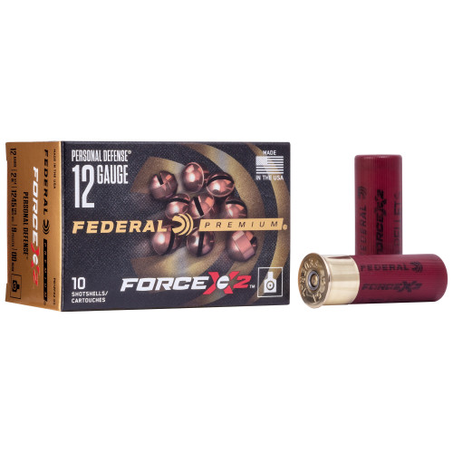 FEDERAL FORCE X2 - 12 GA - 2.75" - #00 BUCK - 9 PEL - 10 RDS/BOX FEDERAL FORCE X2 - 12 GA - 2.75" - #00 BUCK - 9 PEL - 10 RDS/BOX