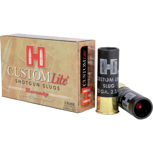HORNADY CUSTOM LITE - 12 GA - 2.75" - SLUG - 300 GR - 5 RDS/BOX