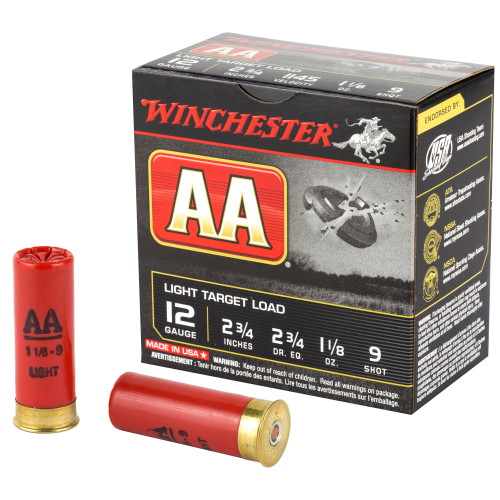 WINCHESTER AA TARGET - 12 GA - 2.75" - #9 - 1 1/8 OZ - 25 RDS/BOX