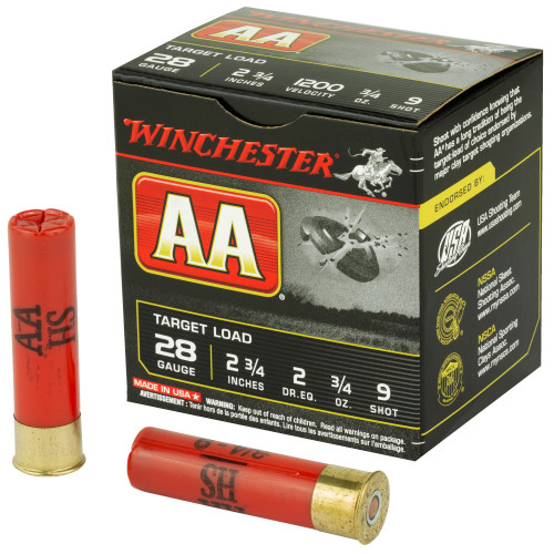 WINCHESTER AA TARGET - 28 GA - 2.75" - #9 - 3/4 OZ - 25 RDS/BOX