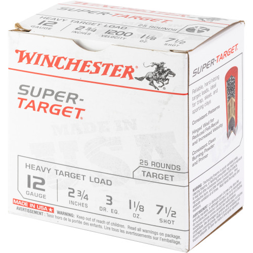 WINCHESTER SUPER-TARGET HEAVY - 12 GA - 2.75" - #7.5 - 1 1/8 OZ - 25 RDS/BOX