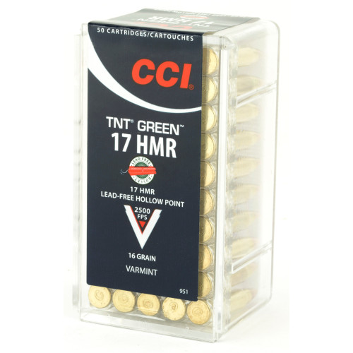 CCI TNT GREEN - 17 HMR - 16 GR - CPHP - 50 RDS / BOX