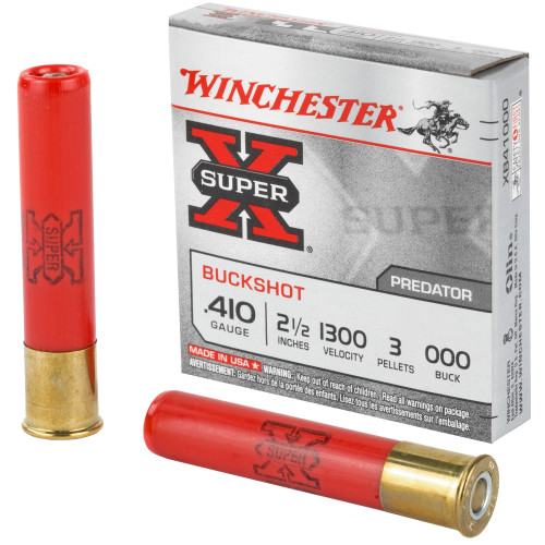 WINCHESTER SUPER-X - .410 - 2.5" - #000 BUCK - 3 PEL - 5 RDS/BOX