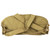 Close-up of tan AK chest rig utility pouches and buckle flaps