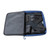 Interior hook and loop panel with modular storage pouches and retention straps