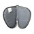 Gray pistol rug open showing padded interior and front accessory pocket
