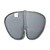 Gray pistol rug open showing padded interior compartment and muzzle pocket
