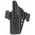 Side profile view of Raven Perun black OWB holster showing ambidextrous design