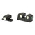 Close-up detail of Meprolight Tru-Dot tritium front and rear sight set