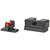 Close-up of Trijicon fiber optic front and rear sight set components