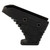 Close-up side angle of black AR-15 enhanced foregrip Picatinny attachment points