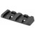 Close-up of black M-LOK sight rail mounting slots and profile