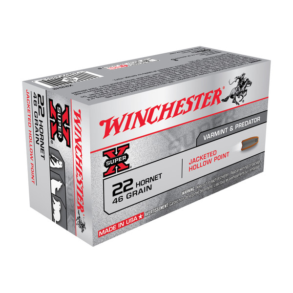 WINCHESTER 22 HORNET - 46 GR - JHP - 50 RDS/BOX