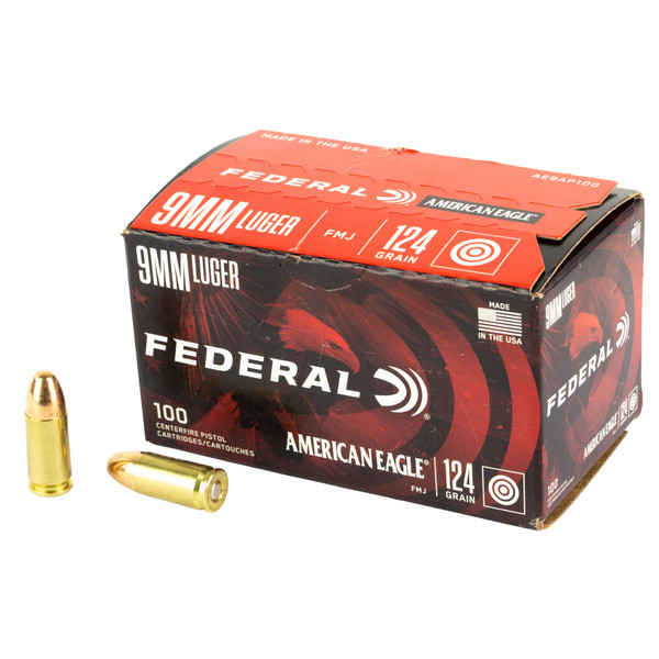 FEDERAL - 9MM - 124 GR - FMJ - 100 RDS/BOX