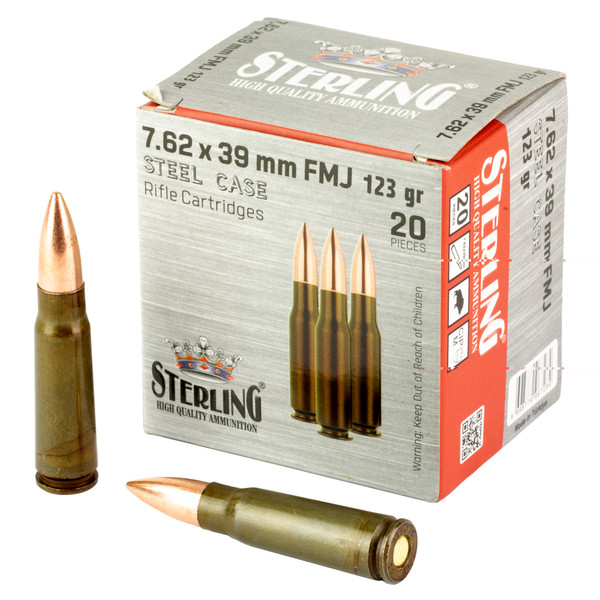 STERLING 7.62X39 - 123 GR - FMJ - 20 RDS/BOX